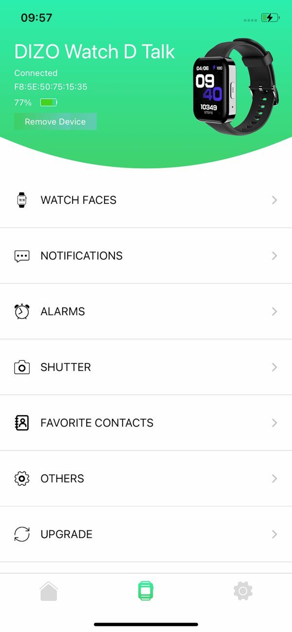 Reflex Active Red app screenshot 2 — activity tracking, sleep monitoring, and smartwatch connectivity