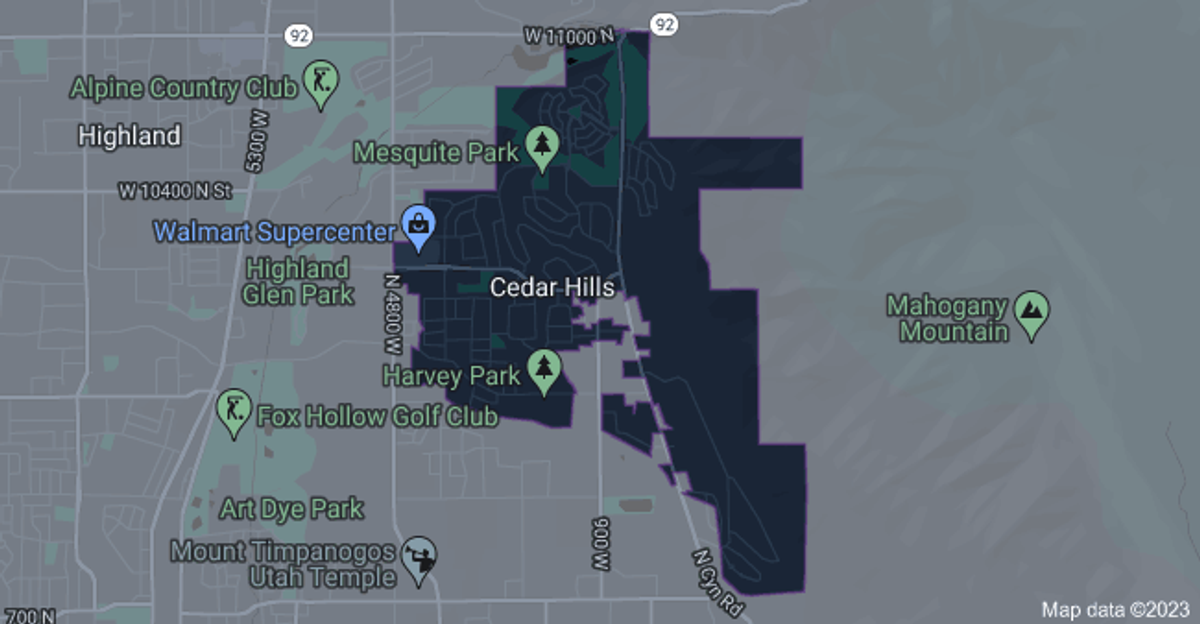 Map of Cedar Hills