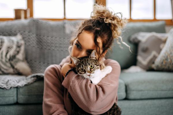 Woman and cat