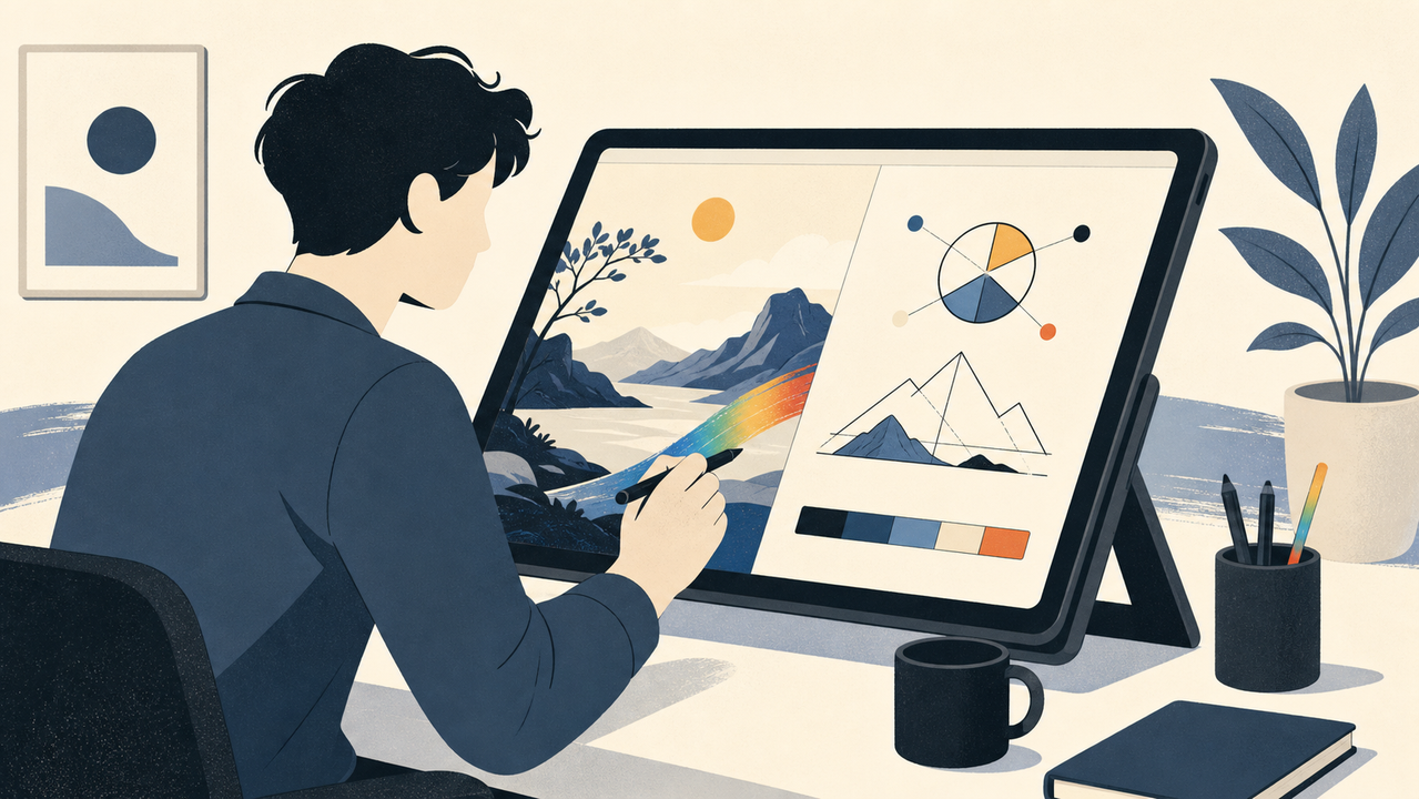 画像と図解をAIで作る人のイラスト