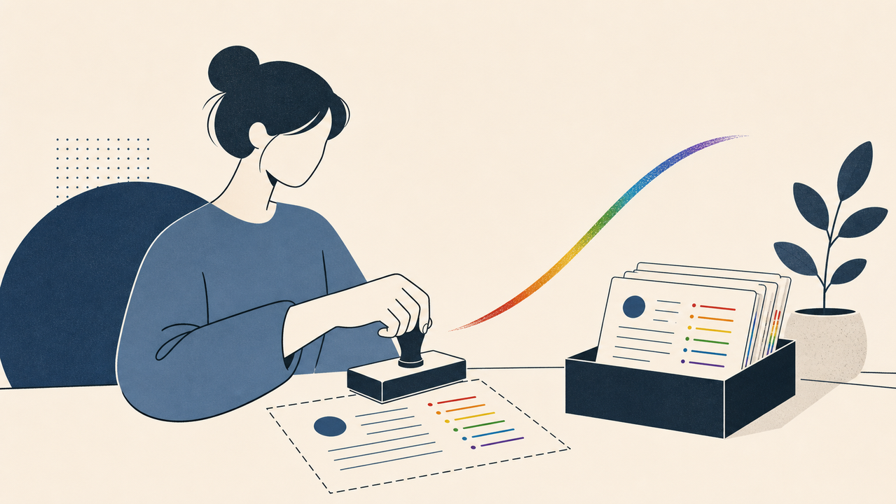 よく使う指示を再利用する人のイラスト