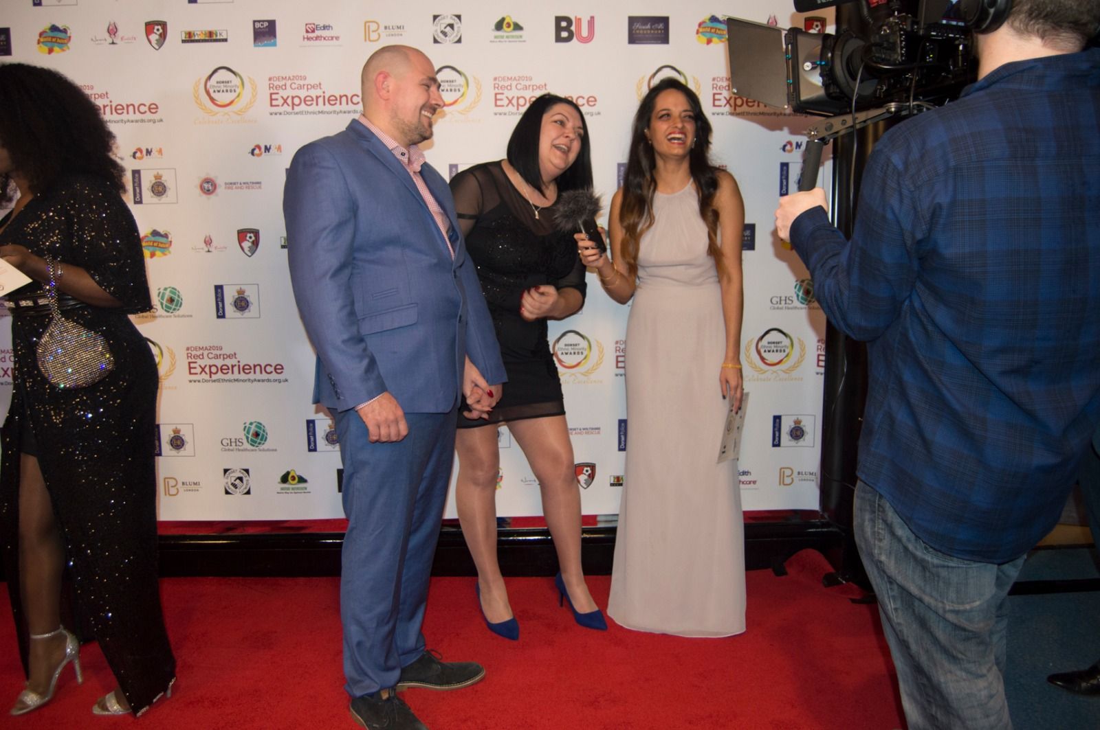 Guests being filmed on the red carpet
