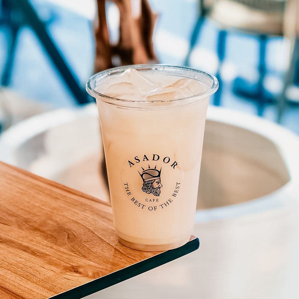 Creamy Iced Virgin Pina Colada with Coconut Milk and Pineapple in Plastic Cup at Asador Coffee El Jadida