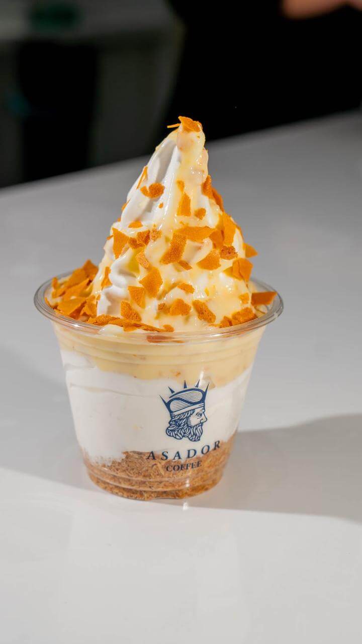 Soft Raffaello Ice Cream Sundae with Coconut White Chocolate and Crispy Feuilletine at Asador Coffee El Jadida