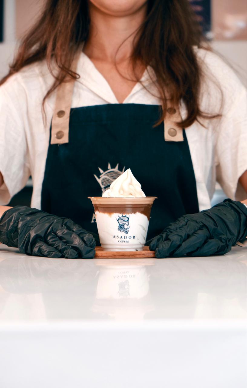 Affogato Italian Coffee Dessert with Hot Espresso and Vanilla Ice Cream at Asador Coffee El Jadida