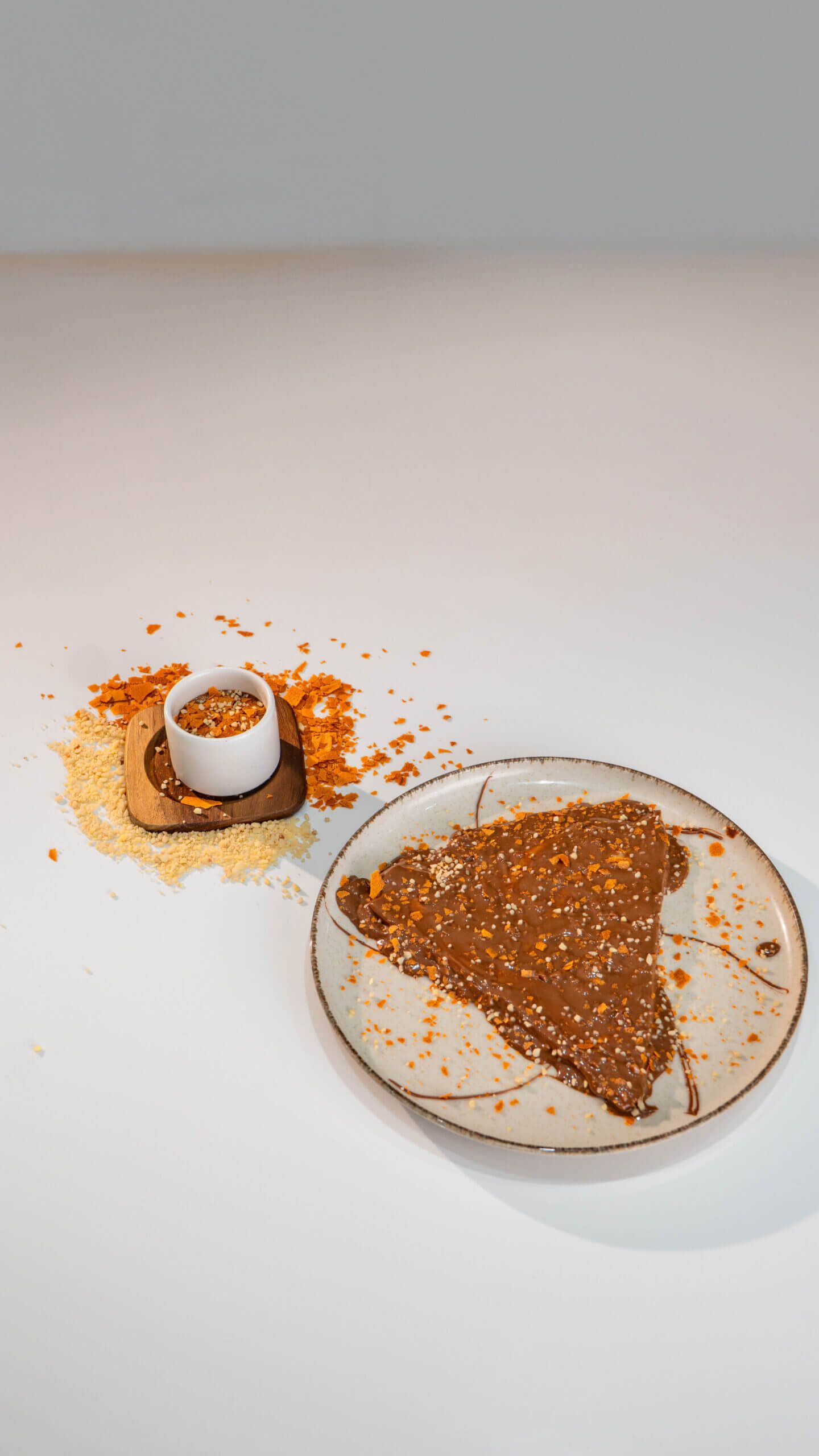 Folded Crepe Crunchy Rocher with Hazelnut Spread and Crispy Feuilletine at Asador Coffee El Jadida