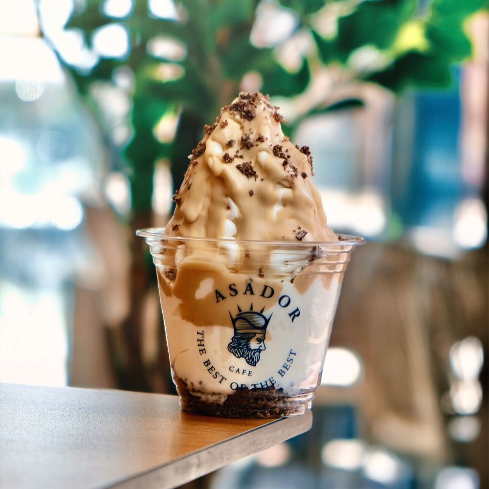 Ice Cream Bueno Sundae with Hazelnut Drizzle and Crispy Wafer Toppings at Asador Coffee El Jadida