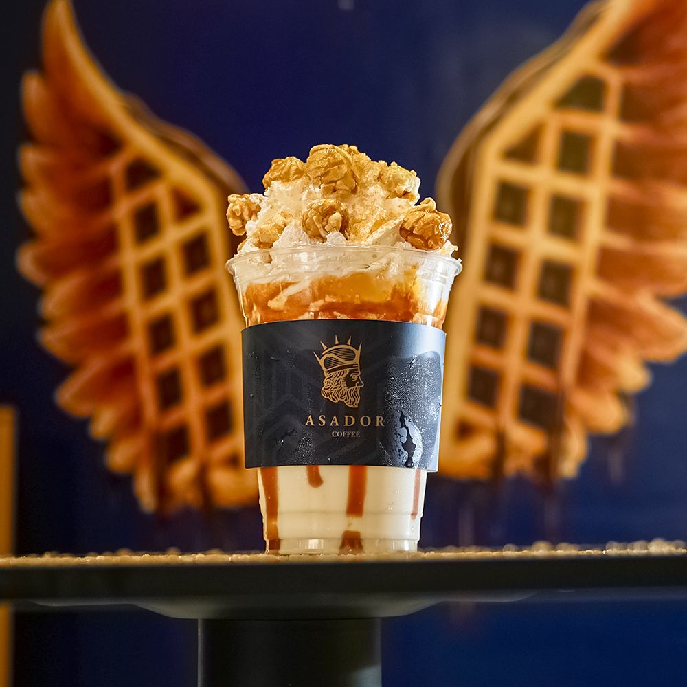 Caramel Popcorn Milkshake with Whipped Cream and Toffee Sauce at Asador Coffee El Jadida