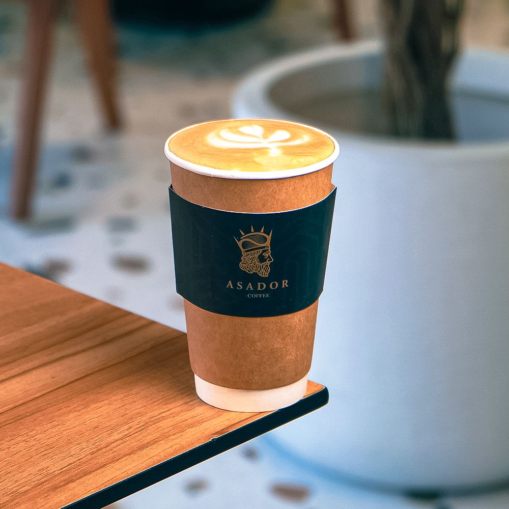 Sweet Spanish Latte with Condensed Milk and Heart Latte Art at Asador Coffee El Jadida