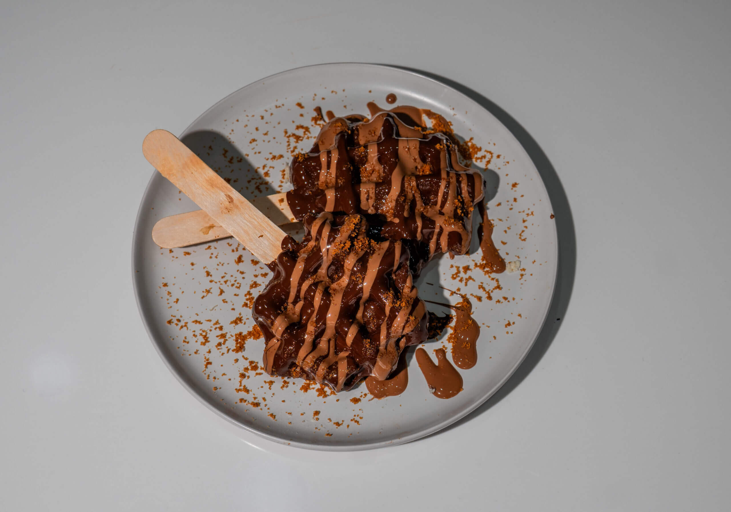 Fresh Dark Waffle Sticks with Intense Dark Chocolate Drizzle at Asador Coffee El Jadida