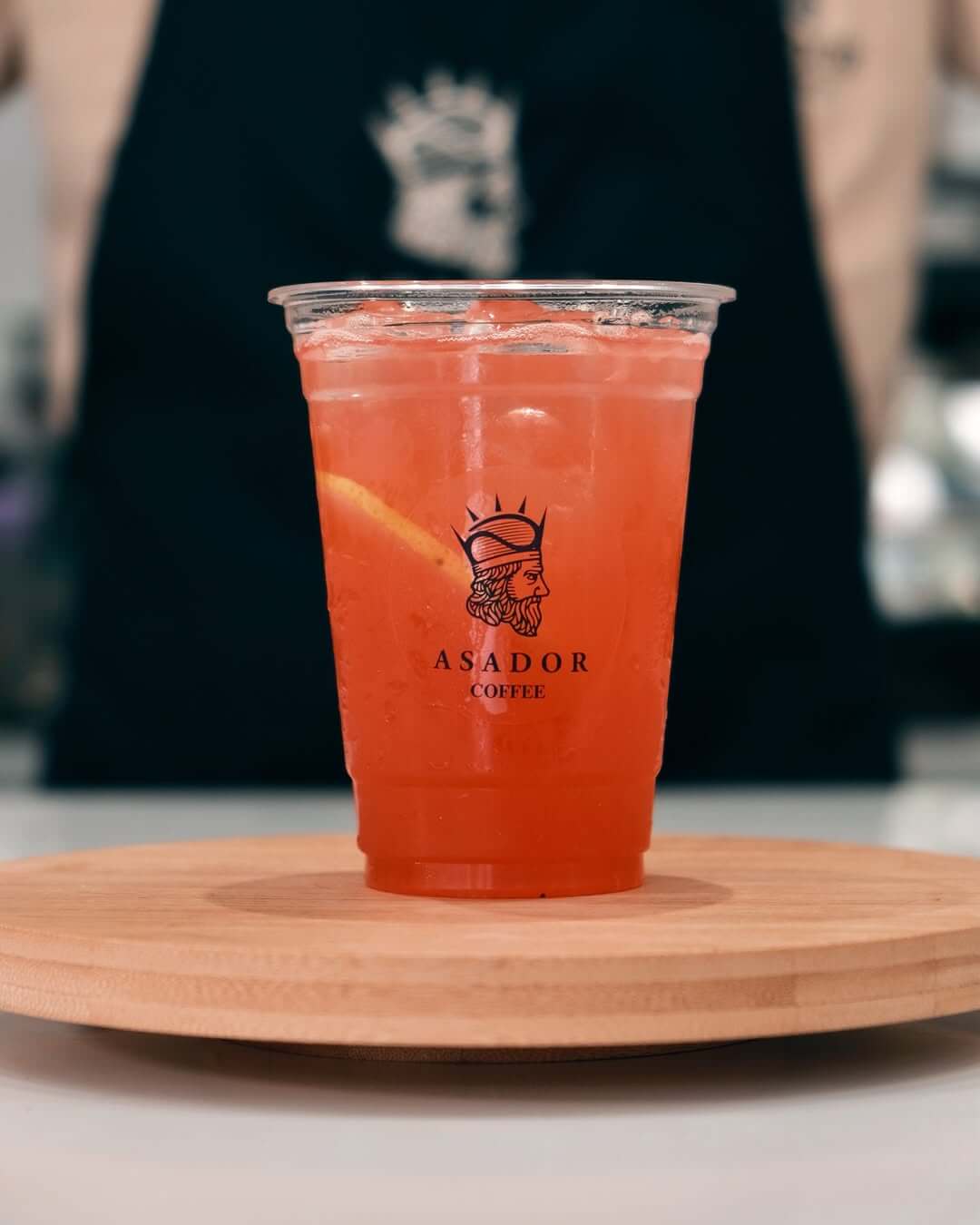 Pink Bubbly Flamingo Drink with Strawberry and Bubble Gum Flavor in Plastic Cup at Asador Coffee El Jadida