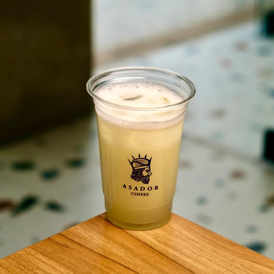 Freshly Squeezed Lemon Juice Citronnade with Ice in a Cup at Asador Coffee El Jadida