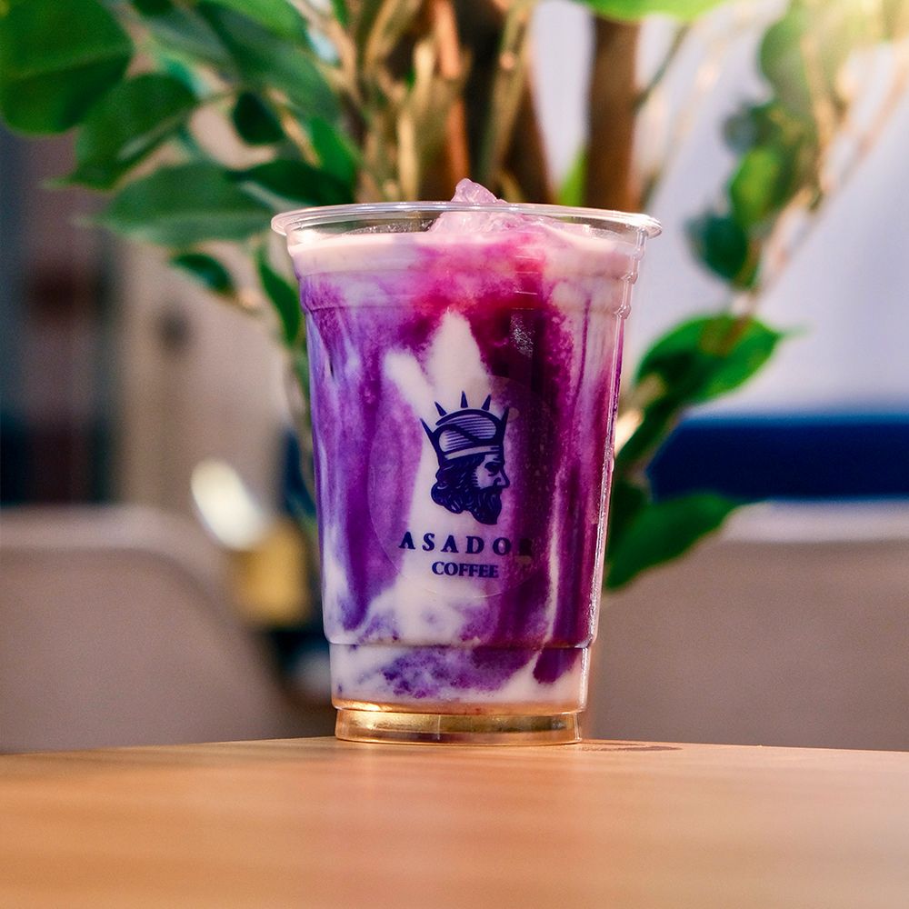 Purple Cloud Latte with Ube Foam at Asador Coffee El Jadida