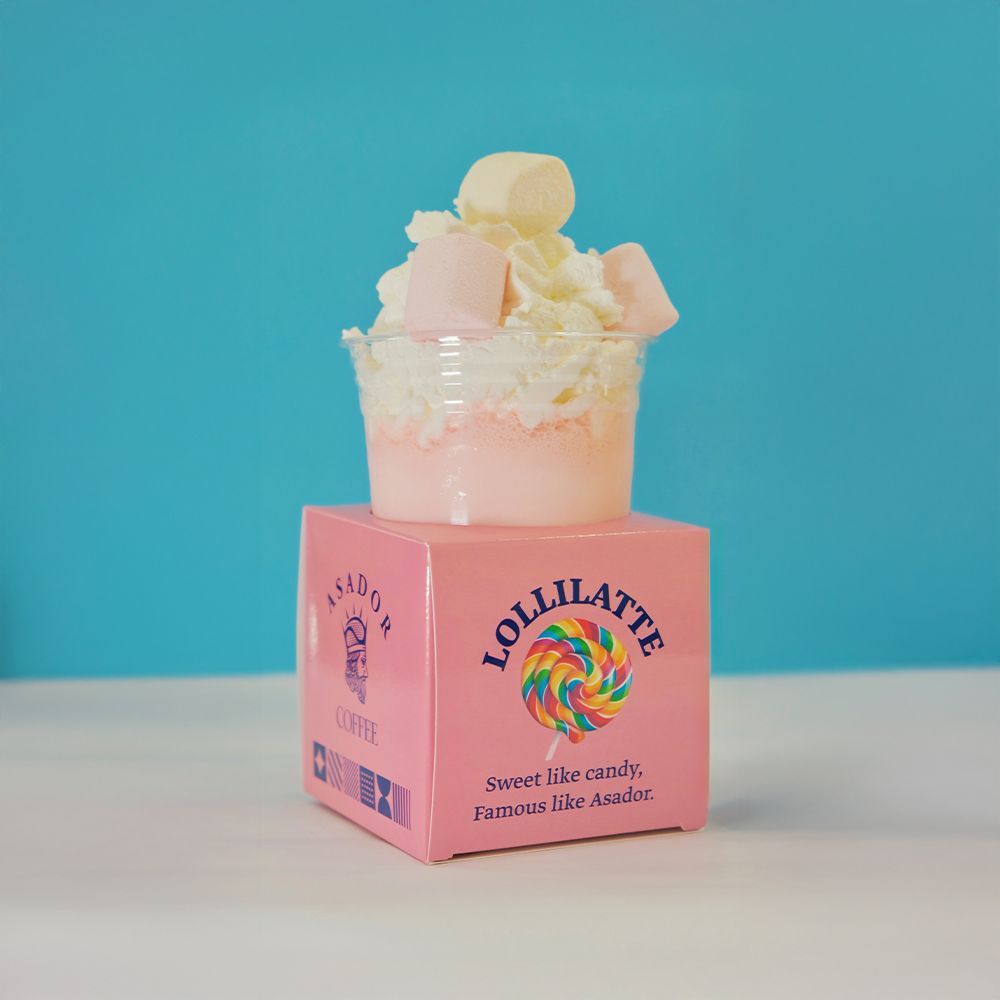 Pink Strawberry Marshmallow Milkshake on Loliilatte Box at Asador Coffee El Jadida