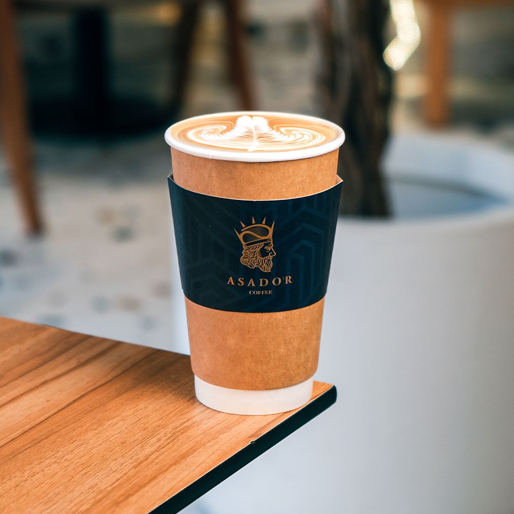 Hot Mocha Latte with Latte Art and Real Chocolate Chips at Asador Coffee El Jadida