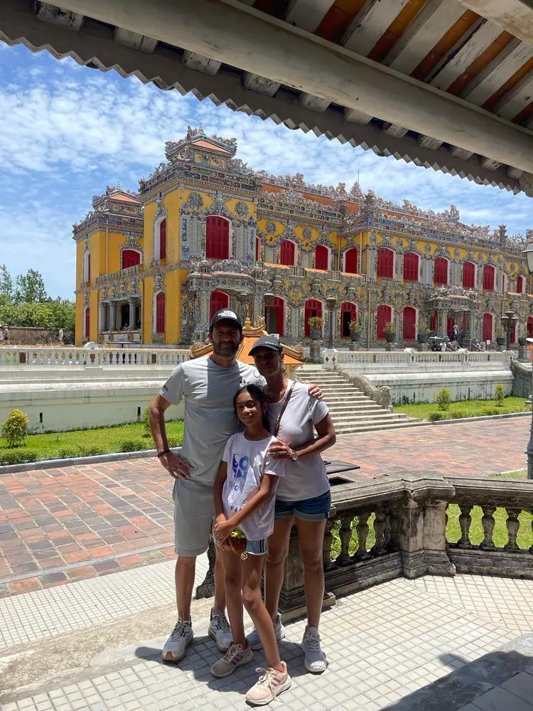 Guests in front of Kien Trung Palace inside the Hue Imperial Citadel