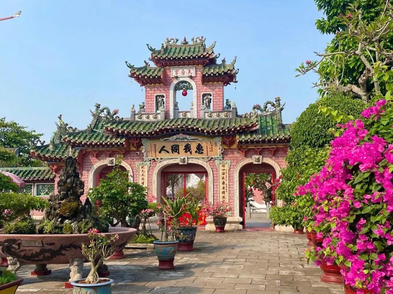 Fujian Assembly Hall ornate gate and traditional Chinese architecture in Hoi An