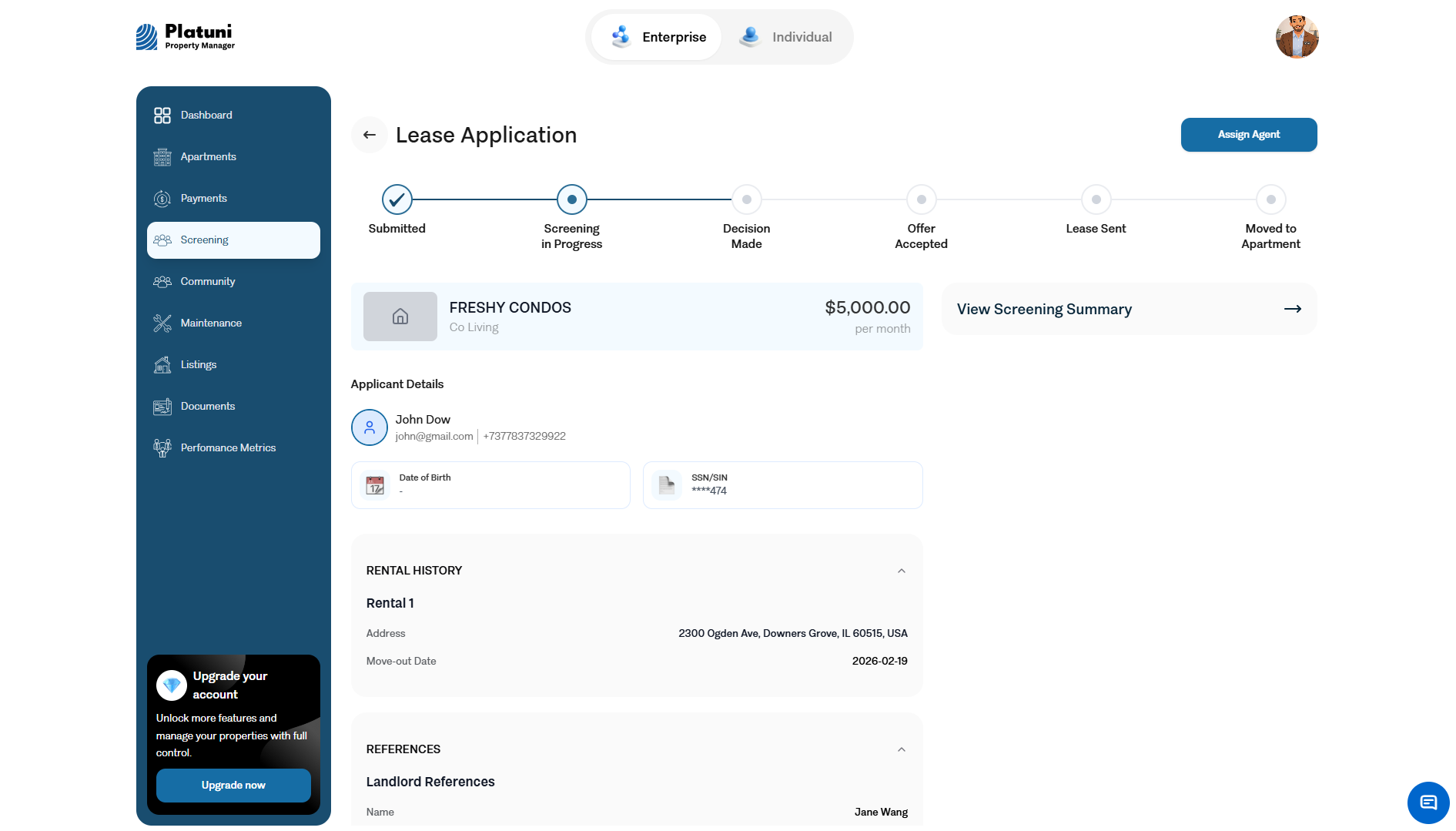 Lease Application