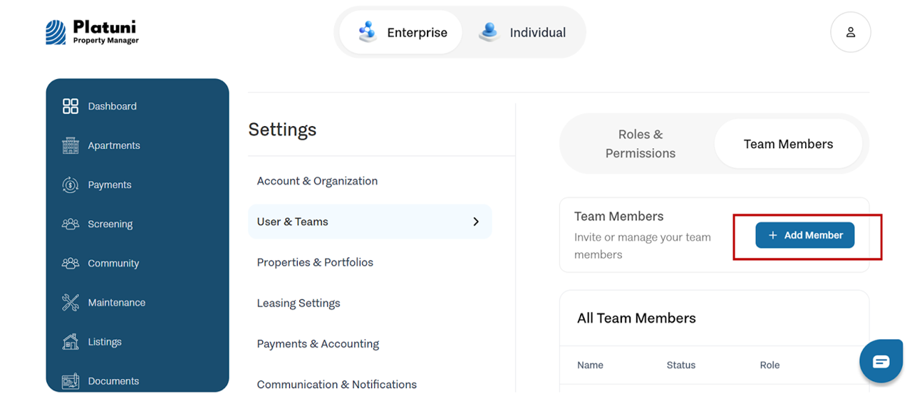 Invite a team member