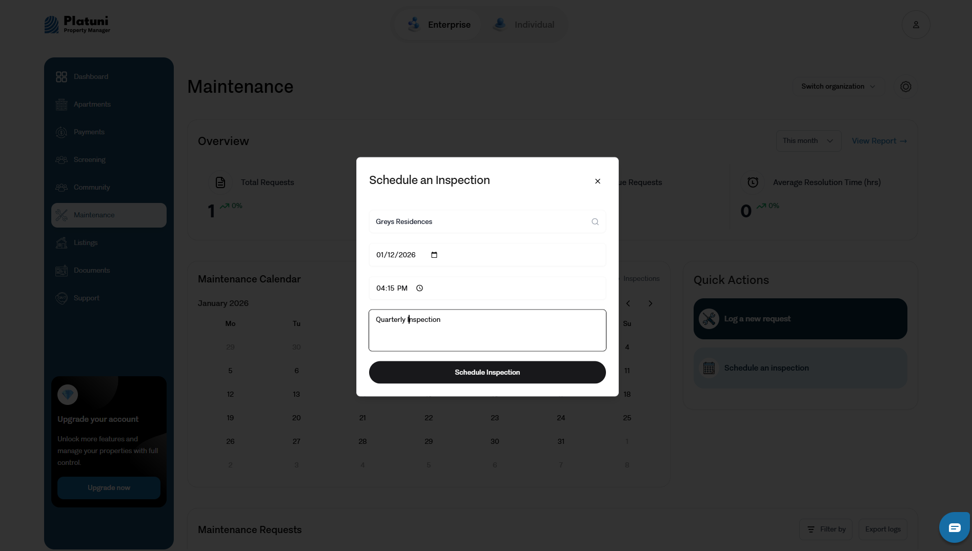 Schedule an Inspection
