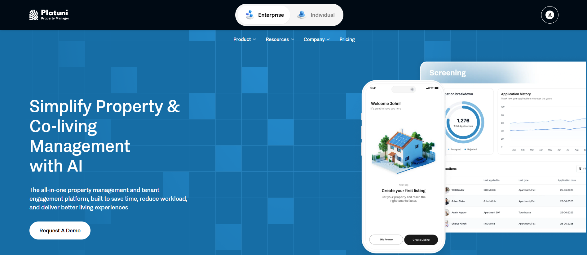 Platuni Property Manager