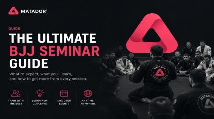 Ultimate BJJ seminar guide by Matador showing instructor teaching Brazilian Jiu Jitsu class and seminar learning environment