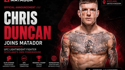 Chris Duncan joining the Matador combat sports platform as a UFC lightweight fighter from Scotland