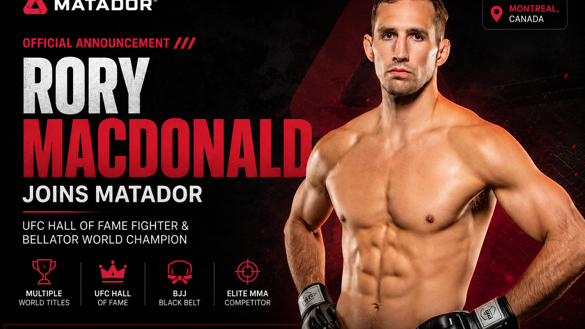 Rory MacDonald joining the Matador combat sports platform as a UFC and Bellator MMA athlete