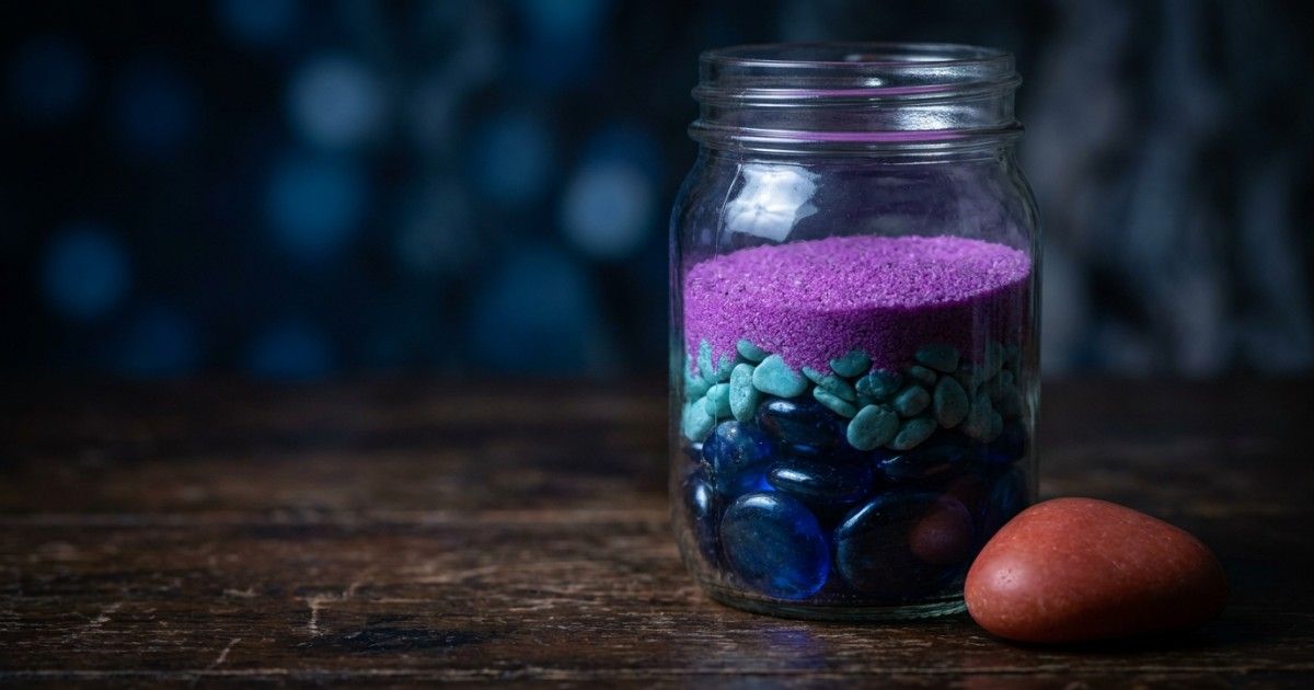 Glass jar layered with stones, pebbles and sand beside one spare stone: provider capacity planning for clinics