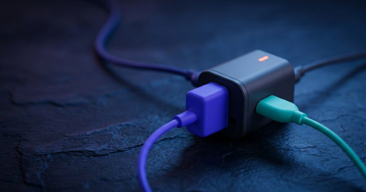 Two different plugs joined through one universal adapter on slate: EMR integration for product and ops teams