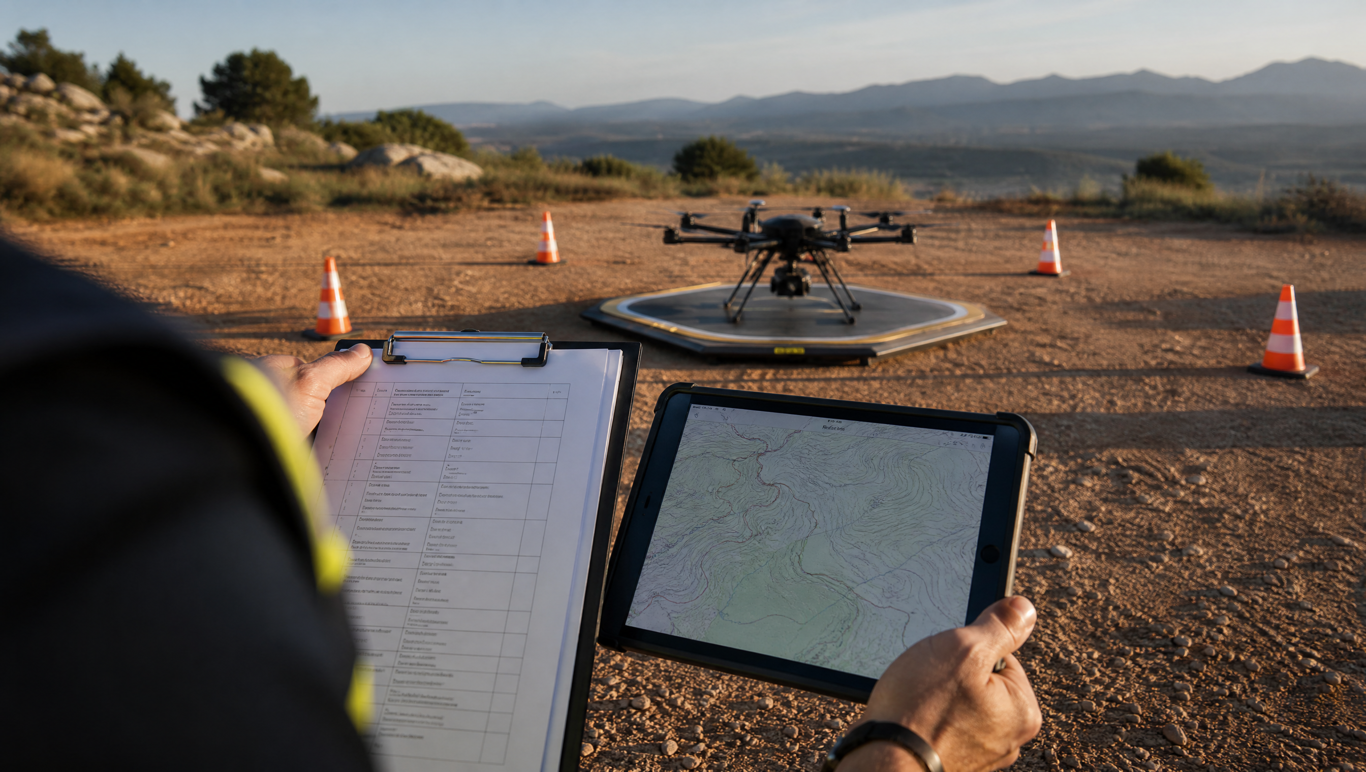 Planificación segura de una operación con dron en una zona terrestre controlada