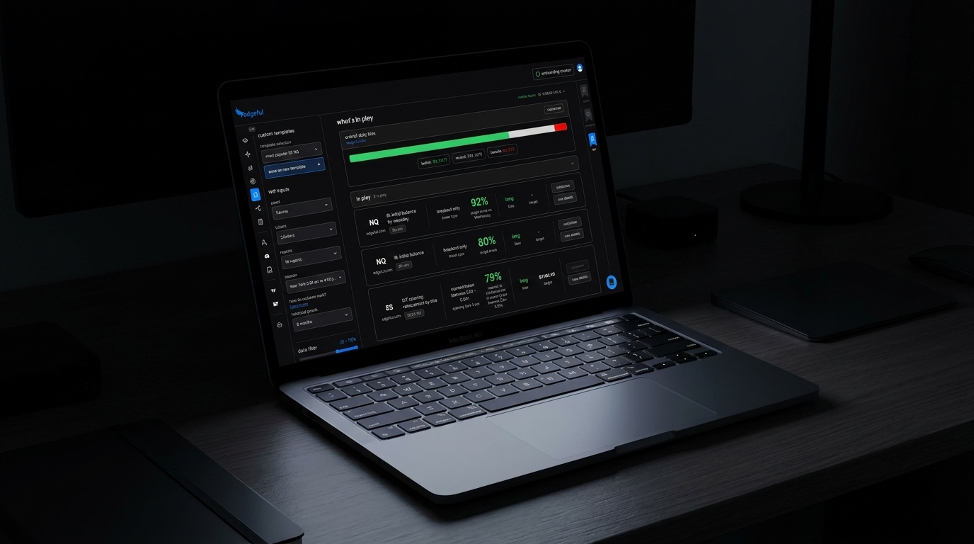 edgeful alternatives: a quick overview of the what's in play dashboard on an apple laptop. 