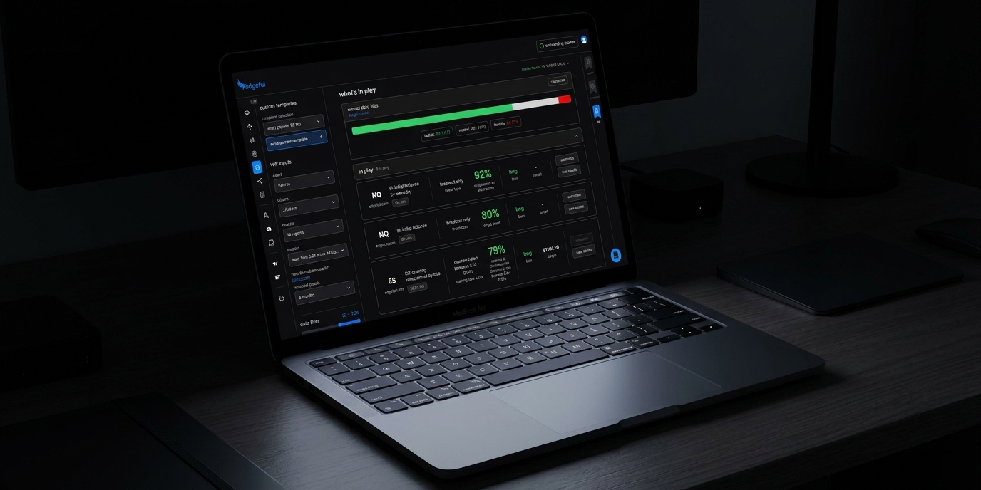 edgeful alternatives: a quick overview of the what's in play dashboard on an apple laptop.