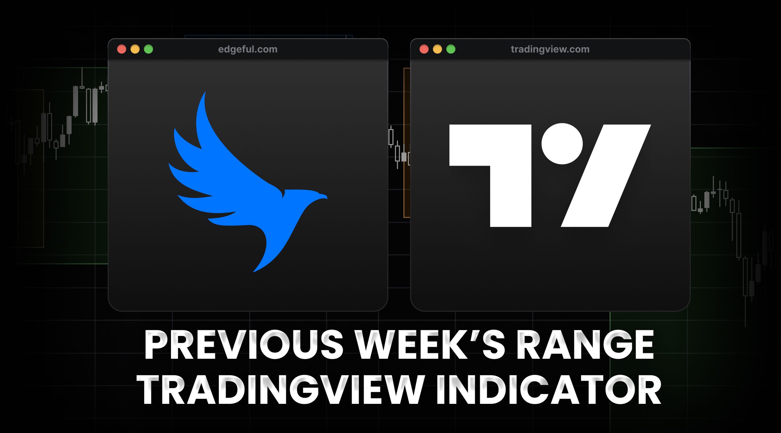 previous week's range tradingview indicator text with edgeful and tradingview logo overlays