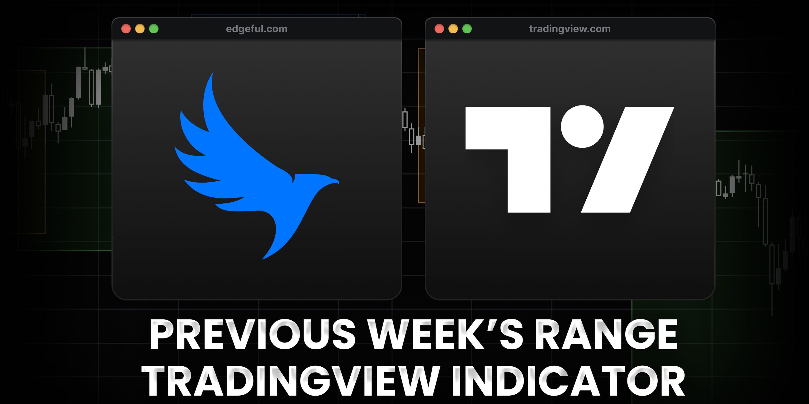 previous week's range tradingview indicator text with edgeful and tradingview logo overlays