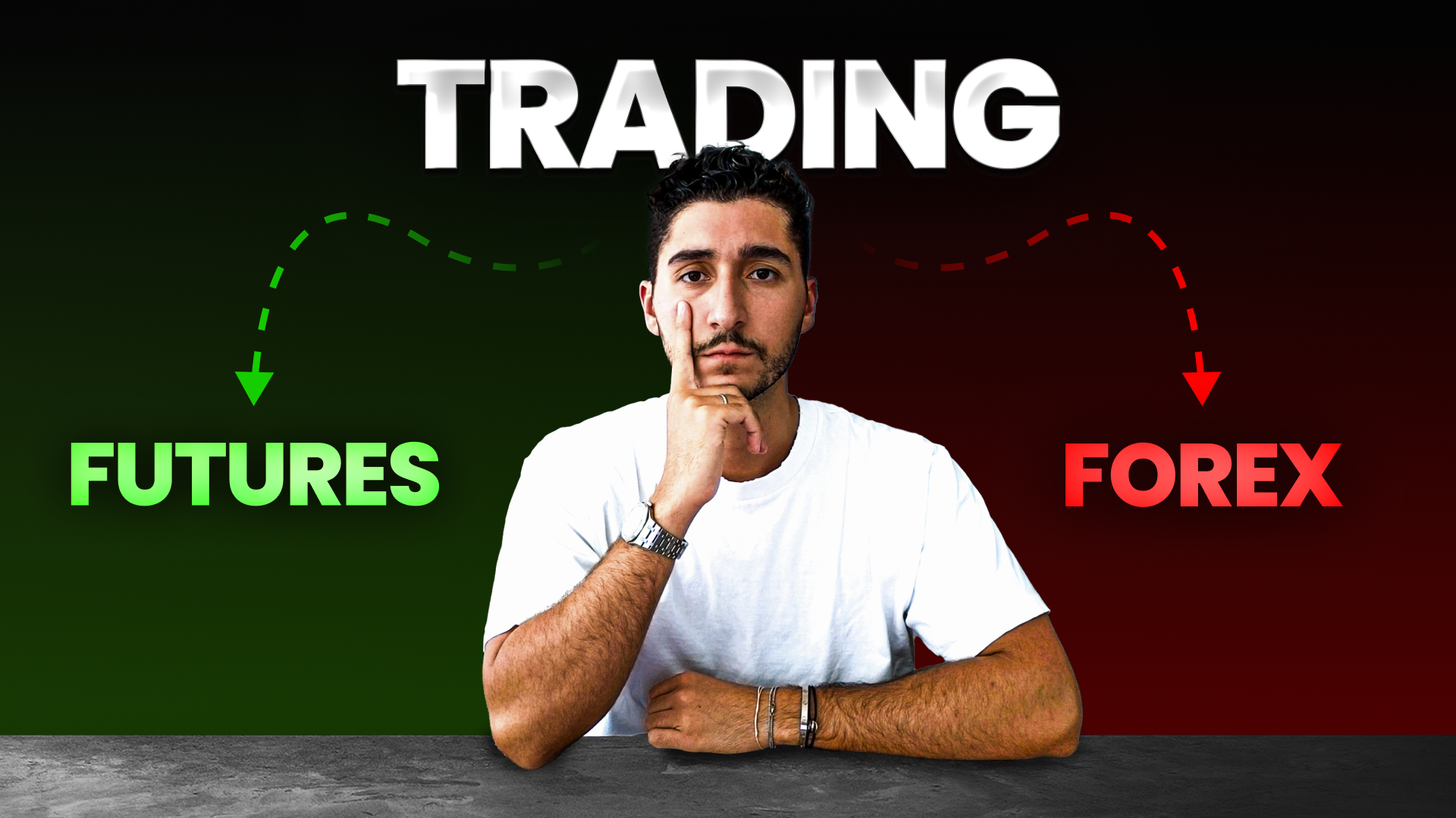 features vs forex feature image showing André, the edgeful CEO, contemplating which strategy to choose as a beginner trader.