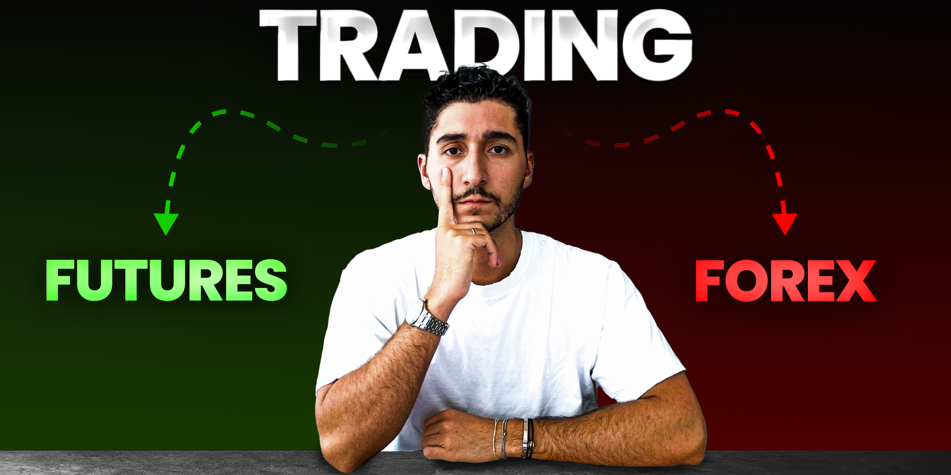 features vs forex feature image showing André, the edgeful CEO, contemplating which strategy to choose as a beginner trader.