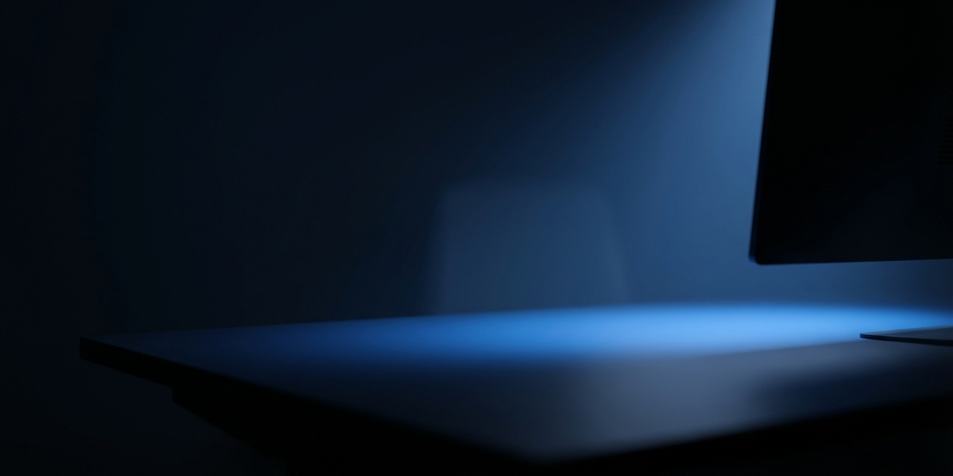 trading monitor casting soft blue light across a dark desk, representing the start of a futures trading journey for beginners