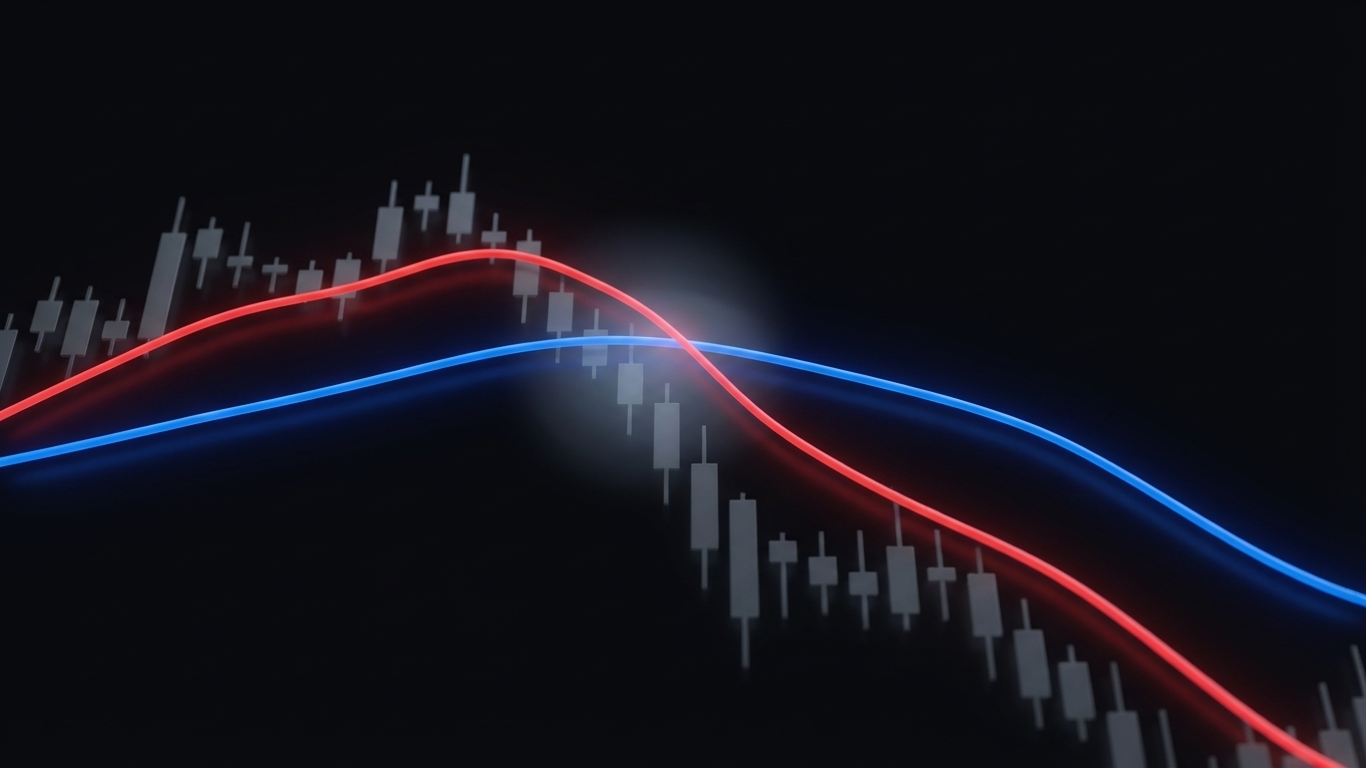 death cross stocks chart showing 50-day and 200-day moving average crossover on the S&P 500