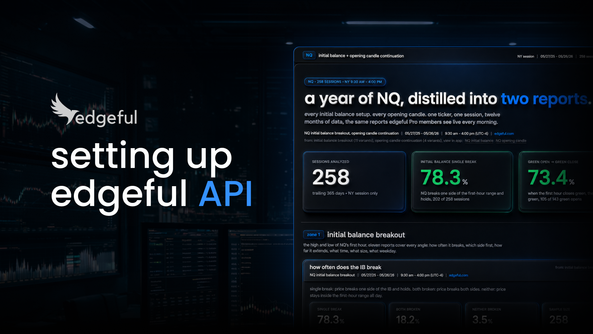 setting up the edgeful API in 5 minutes.