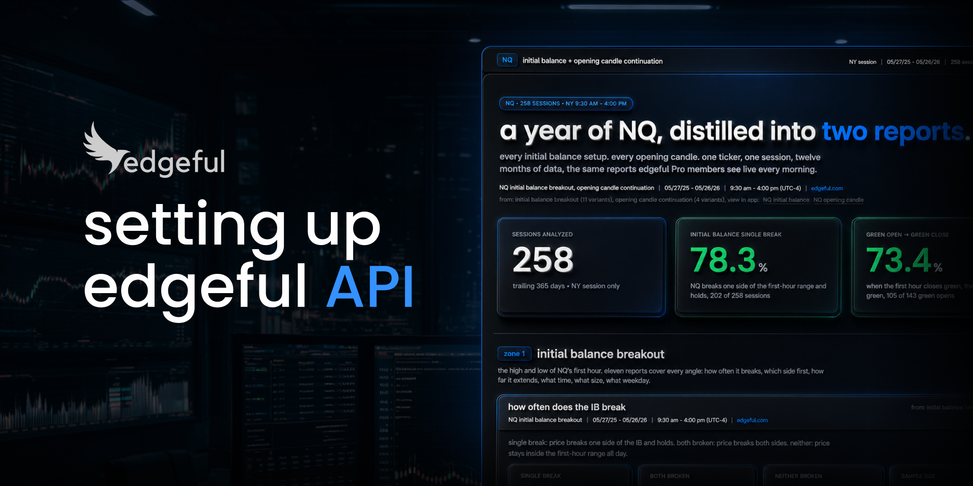 setting up the edgeful API in 5 minutes.