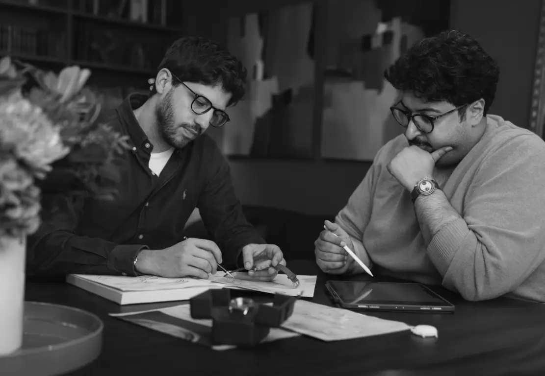 Andrea and Hamad sketching