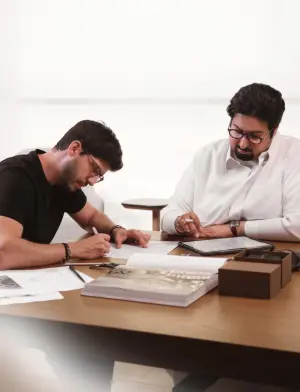 Andrea Furlan and Hamad Al Marri sketching