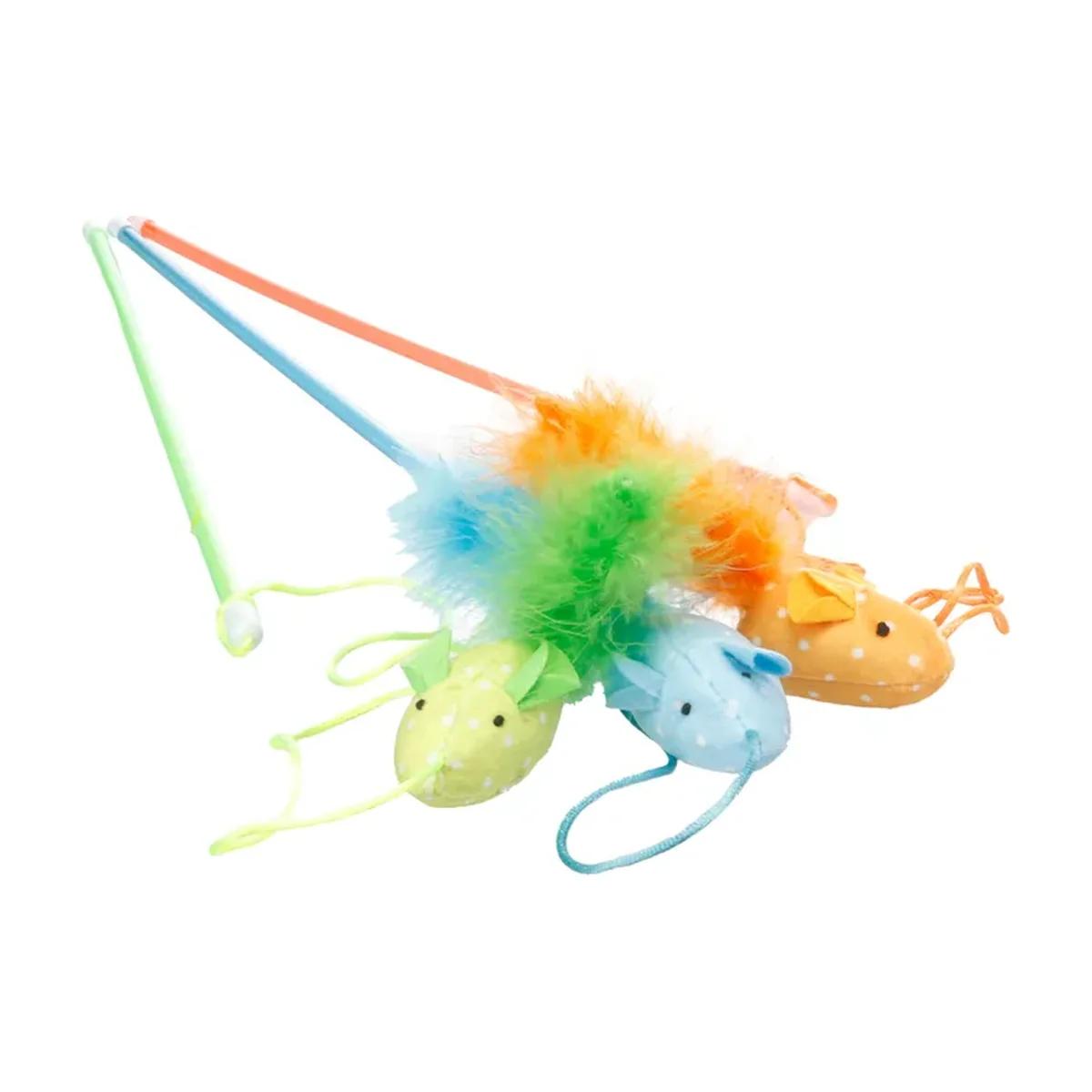 Flamingo Wopke Canne à pêche avec souris pour chat, coloris assortis, Flamingo à Casablanca