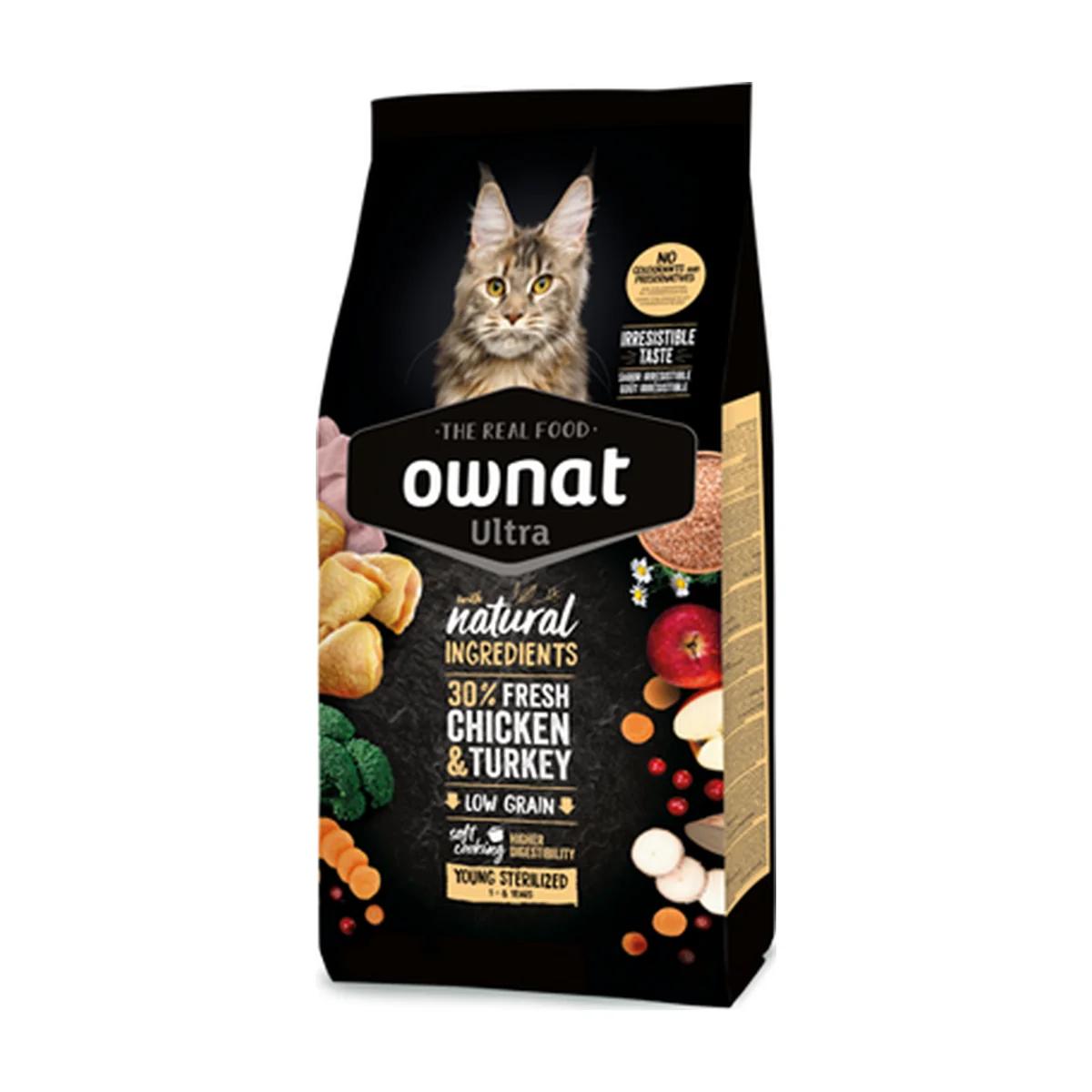 Ownat Ultra Young Sterilized Croquettes pour chat stérilisé jusqu'à 6 ans 3 kg