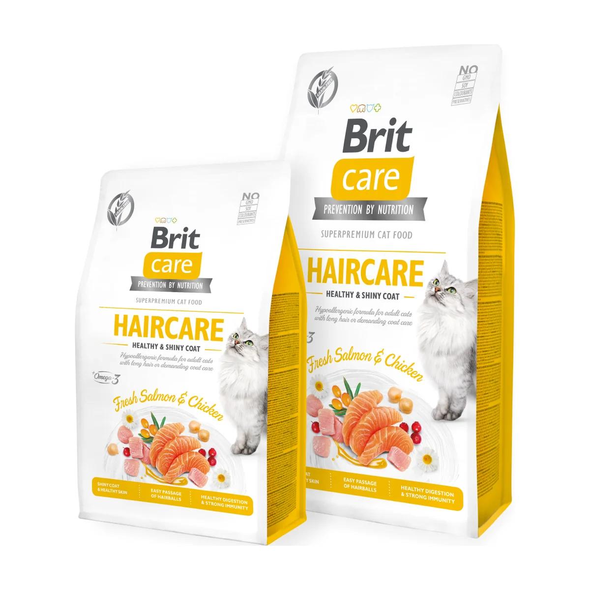 Brit Care Cat croquettes sans céréales soin du poil pelage sain et brillant 2 kg