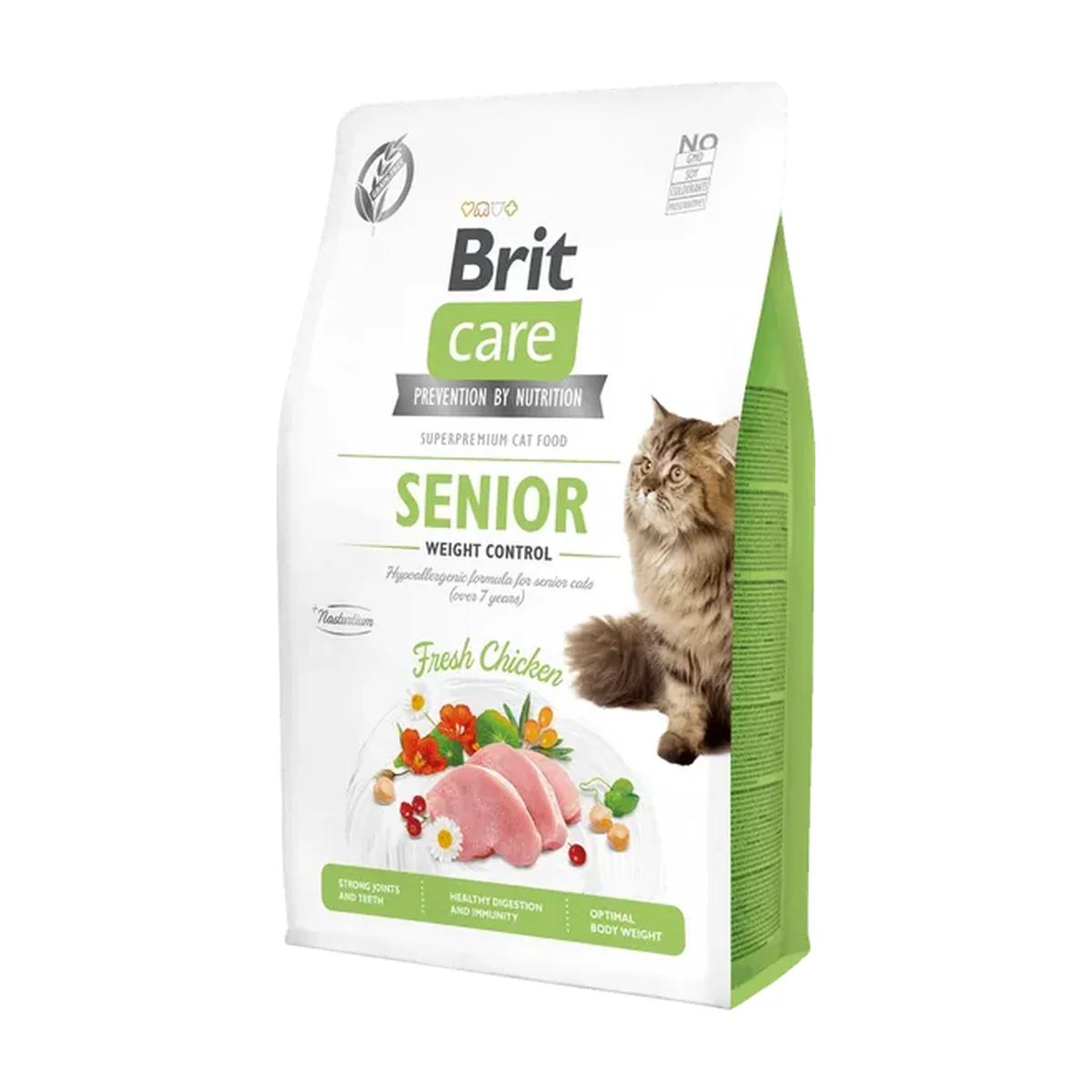 Brit Care Cat Grain-free Senior Weight Control croquettes pour chat âgé 2 kg