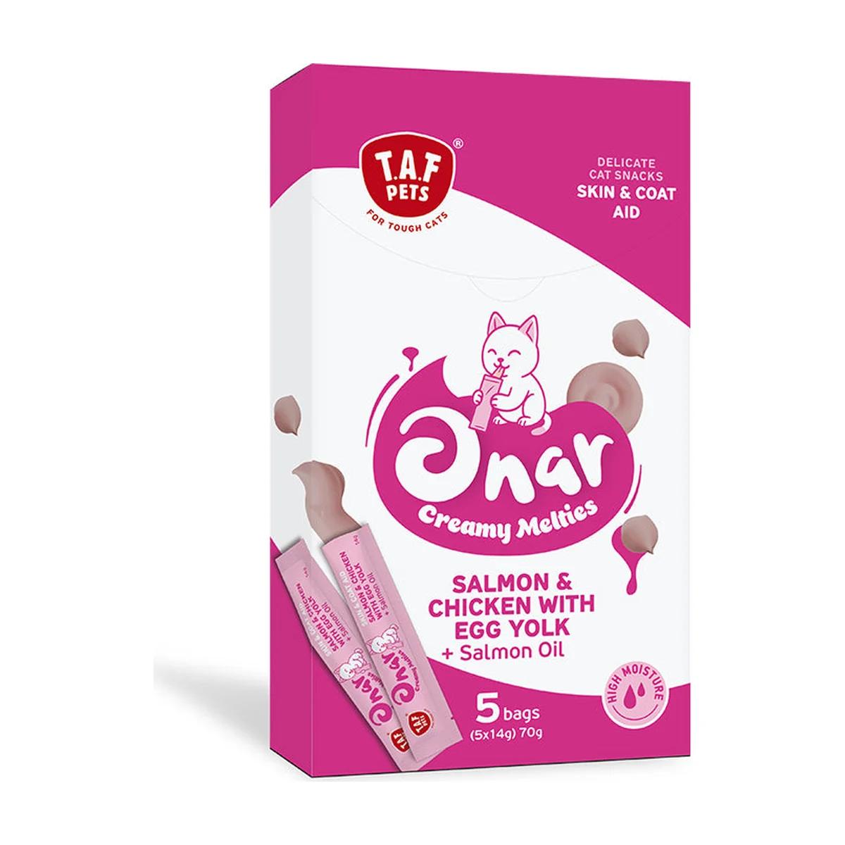 Onar Creamy Snacks Skin & Coat friandises crémeuses pour chat 5 x 14 g