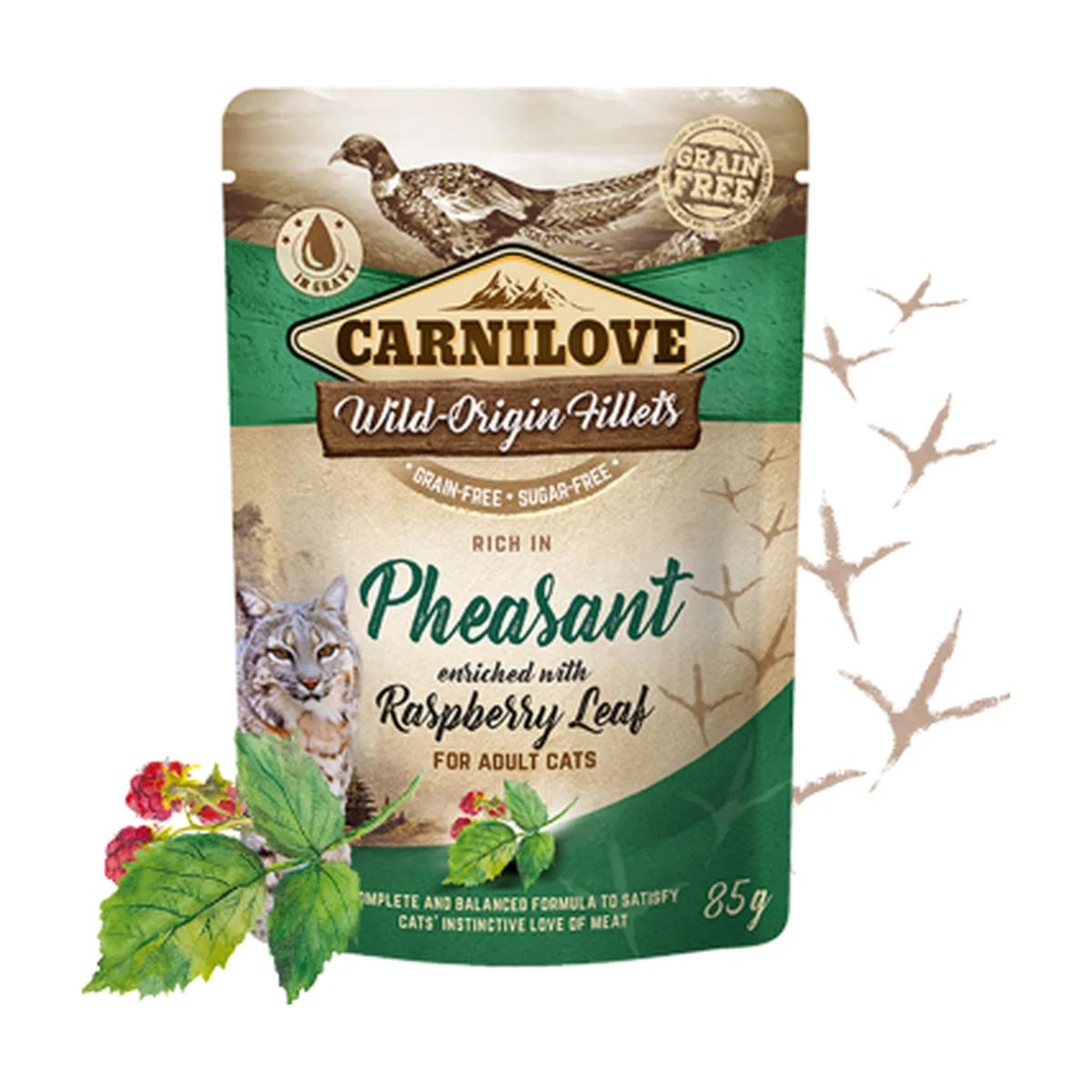 Carnilove Pâtée en sauce pour chat riche en faisan et feuilles de framboisier 85 g