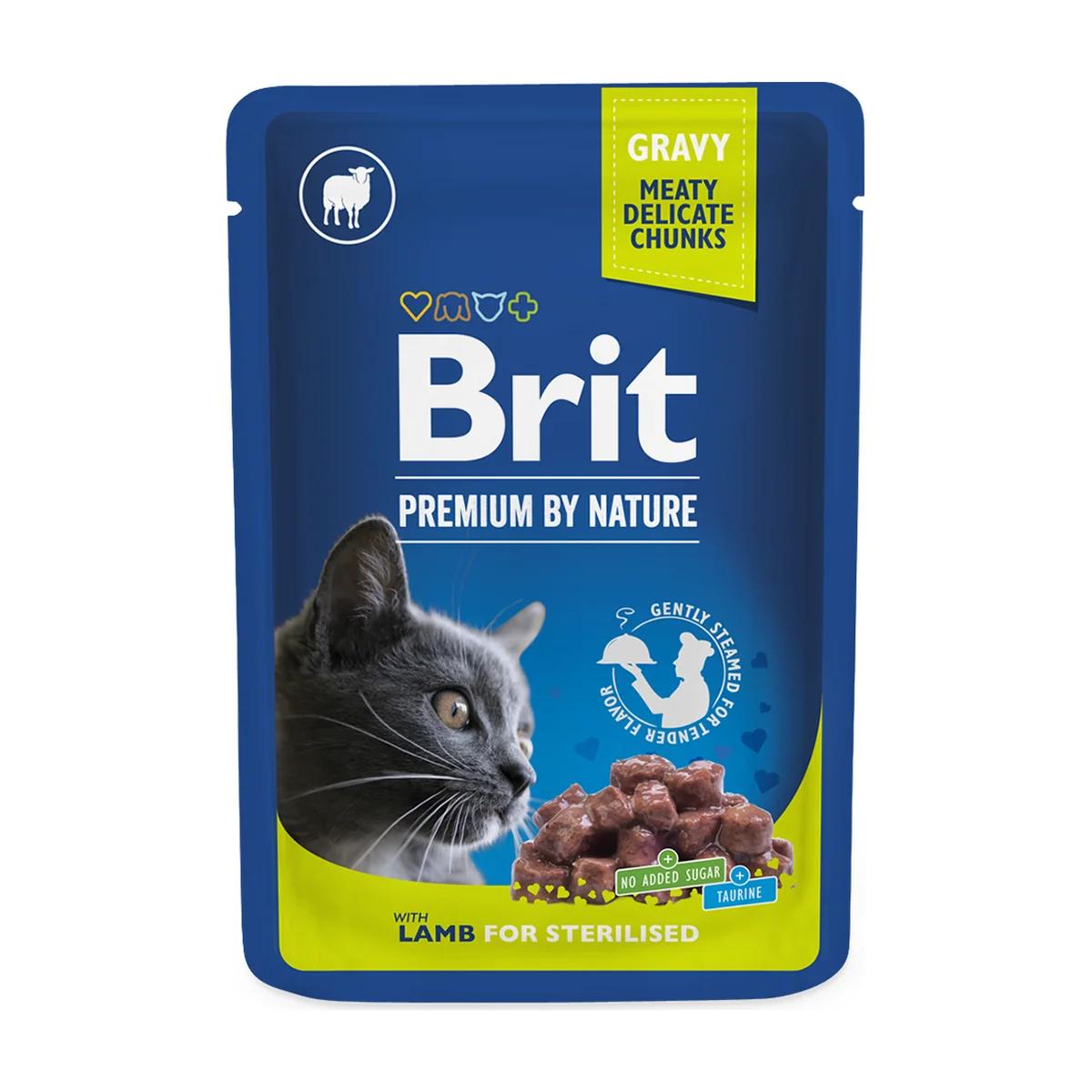 Brit Premium pâtée en sauce à l'agneau pour chat stérilisé 100 g